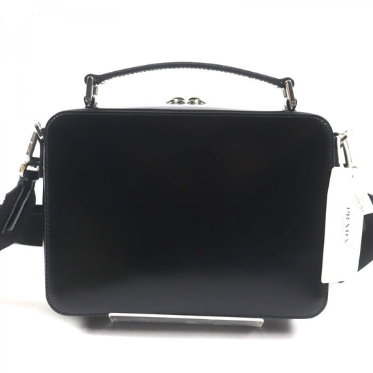 PRADA Shoulder Bag 2VH069 Main: Brushed leather black Brick mens Used Authentic