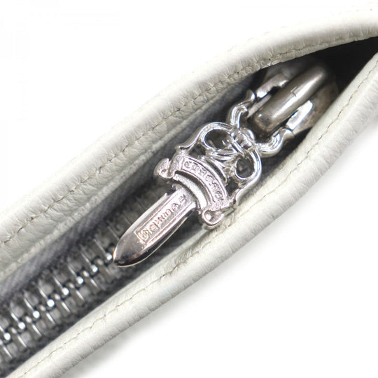 CHROME HEARTS Clutch bag leather White Silver