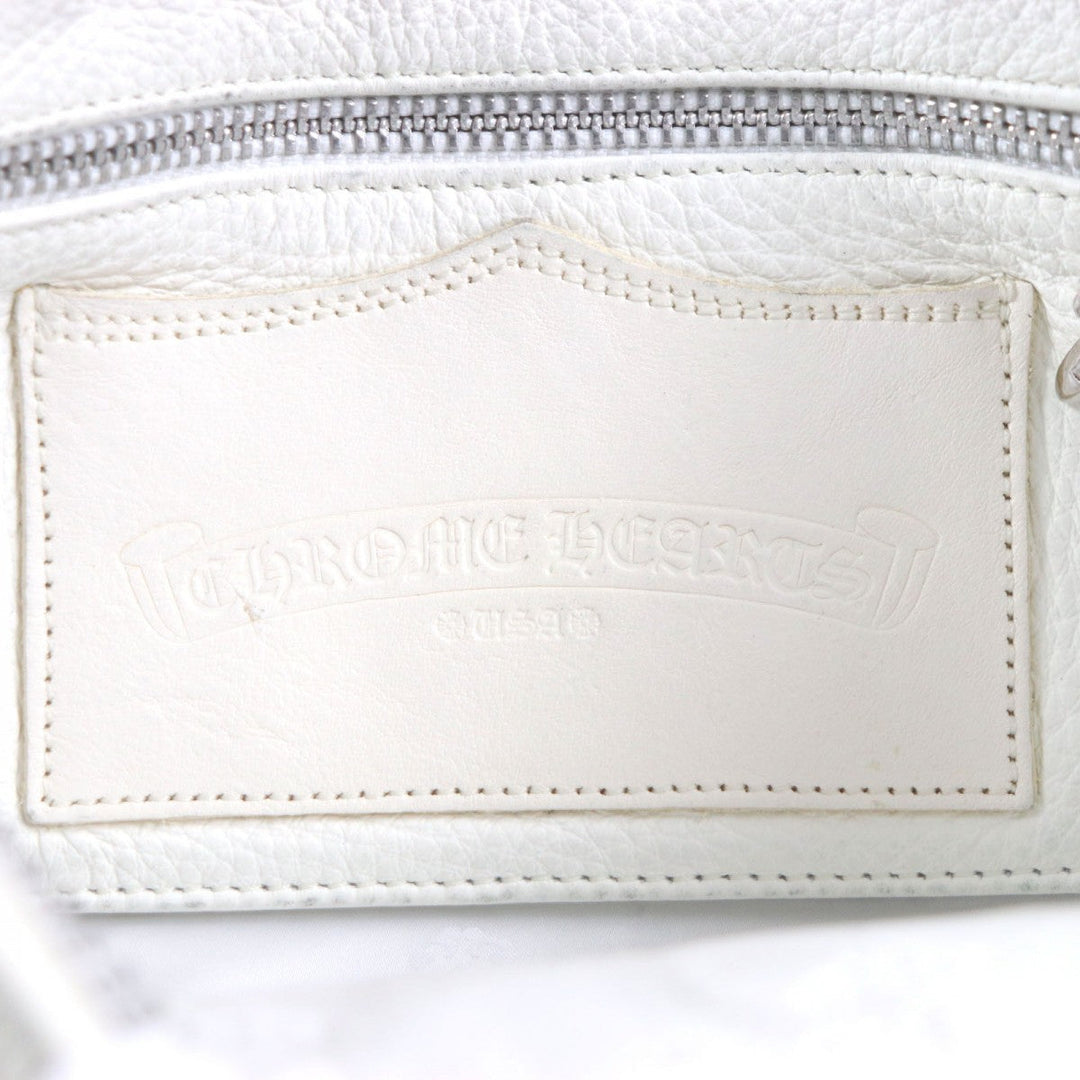 CHROME HEARTS Clutch bag leather White Silver