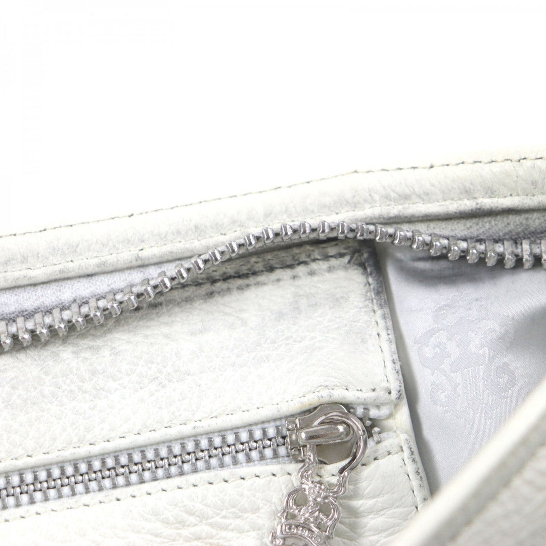 CHROME HEARTS Clutch bag leather White Silver