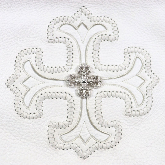 CHROME HEARTS Clutch bag leather White Silver