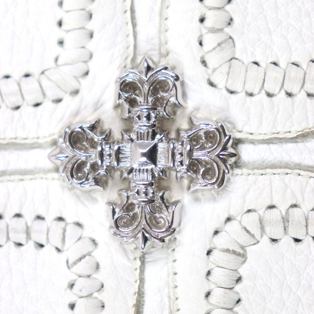 CHROME HEARTS Clutch bag leather White Silver
