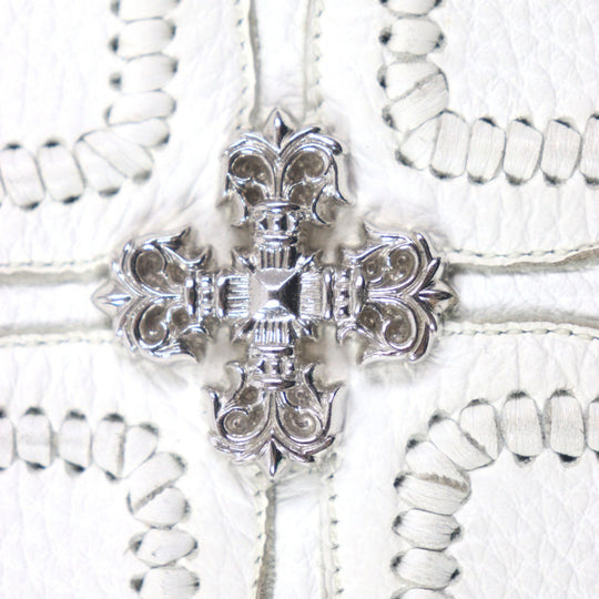 CHROME HEARTS Clutch bag leather White Silver