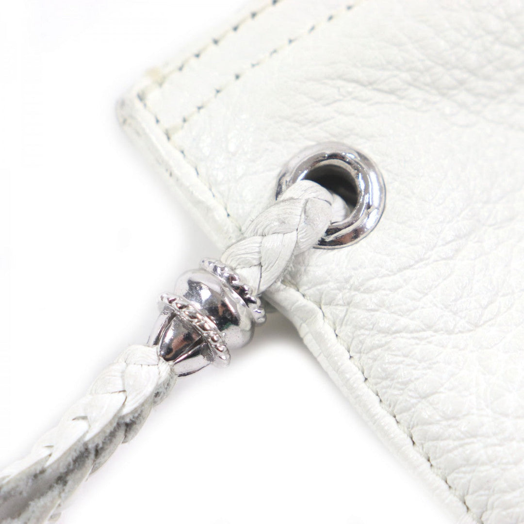 CHROME HEARTS Clutch bag leather White Silver