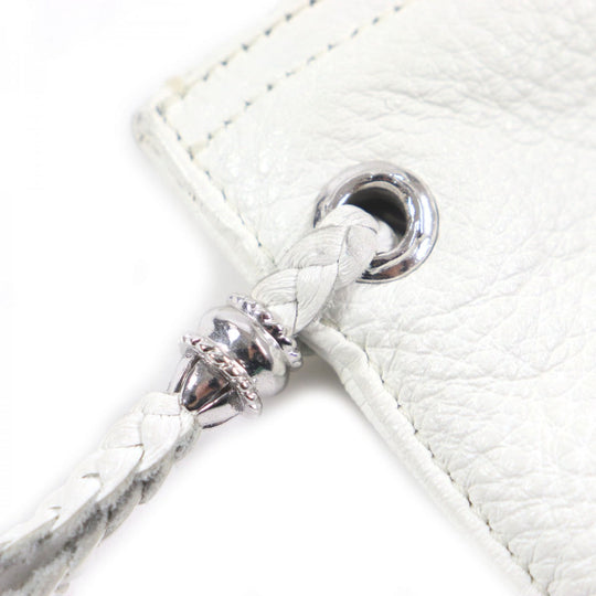 CHROME HEARTS Clutch bag leather White Silver