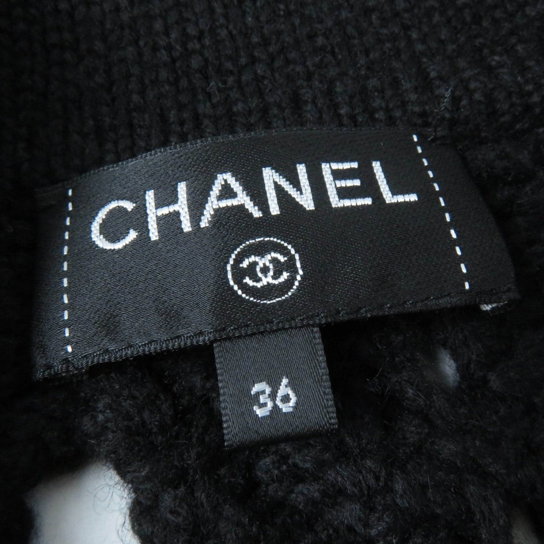 CHANEL cardigan P72095K10354 Main: 100% cashmere, part: 82% cotton, part: 18% polyamide black Women 36 Used Authentic