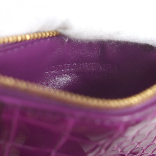 BOTTEGAVENETA Coin case Main: Patent leather purple Cassette Long Zipper Card Case Women Used Authentic