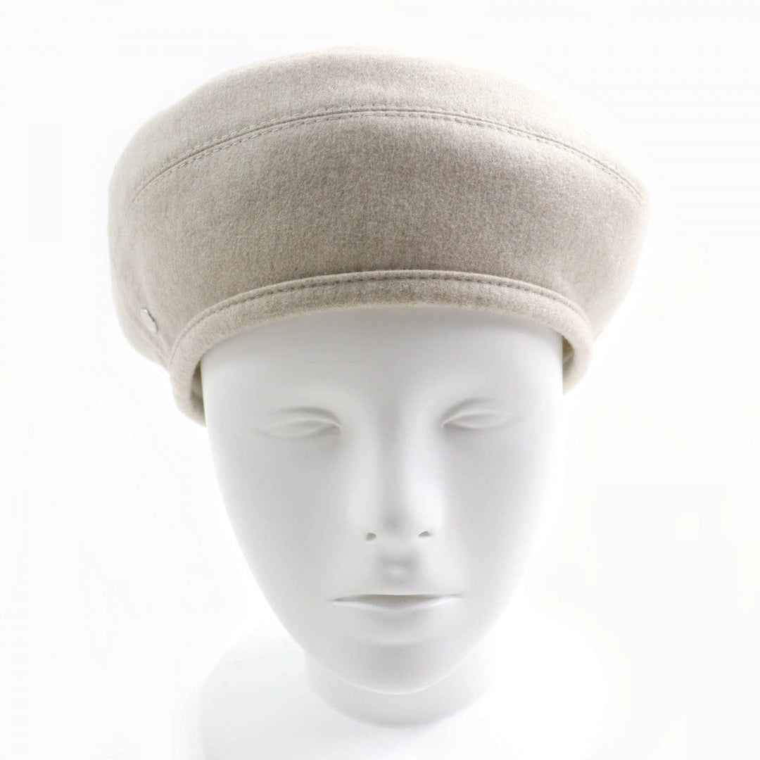 HERMES beret Outer: 100% cashmere, Lining: 65% rayon, Lining: 35% silk, Part: 100% polyester GREGE Saint Honore Charm Women 58 Used Authentic