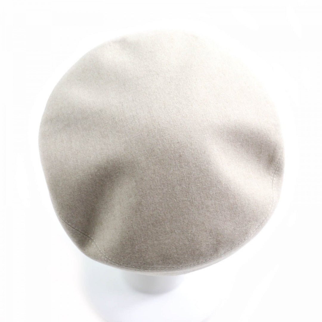 HERMES beret Outer: 100% cashmere, Lining: 65% rayon, Lining: 35% silk, Part: 100% polyester GREGE Saint Honore Charm Women 58 Used Authentic