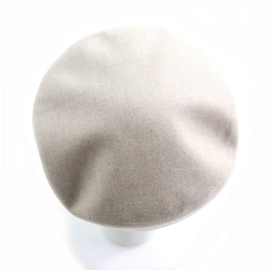HERMES beret Outer: 100% cashmere, Lining: 65% rayon, Lining: 35% silk, Part: 100% polyester GREGE Saint Honore Charm Women 58 Used Authentic