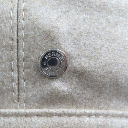 HERMES beret Outer: 100% cashmere, Lining: 65% rayon, Lining: 35% silk, Part: 100% polyester GREGE Saint Honore Charm Women 58 Used Authentic