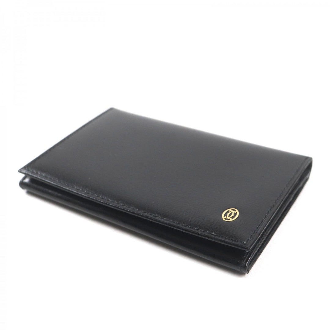 CARTIER name card holder L3000132 leather black Pasha