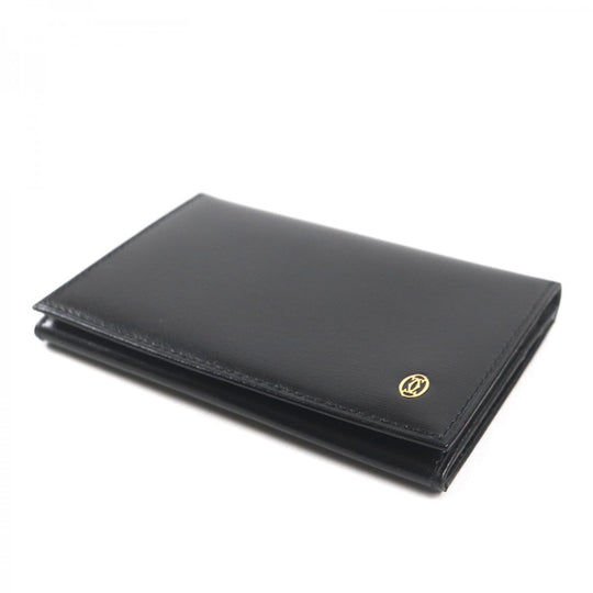 CARTIER name card holder L3000132 leather black Pasha