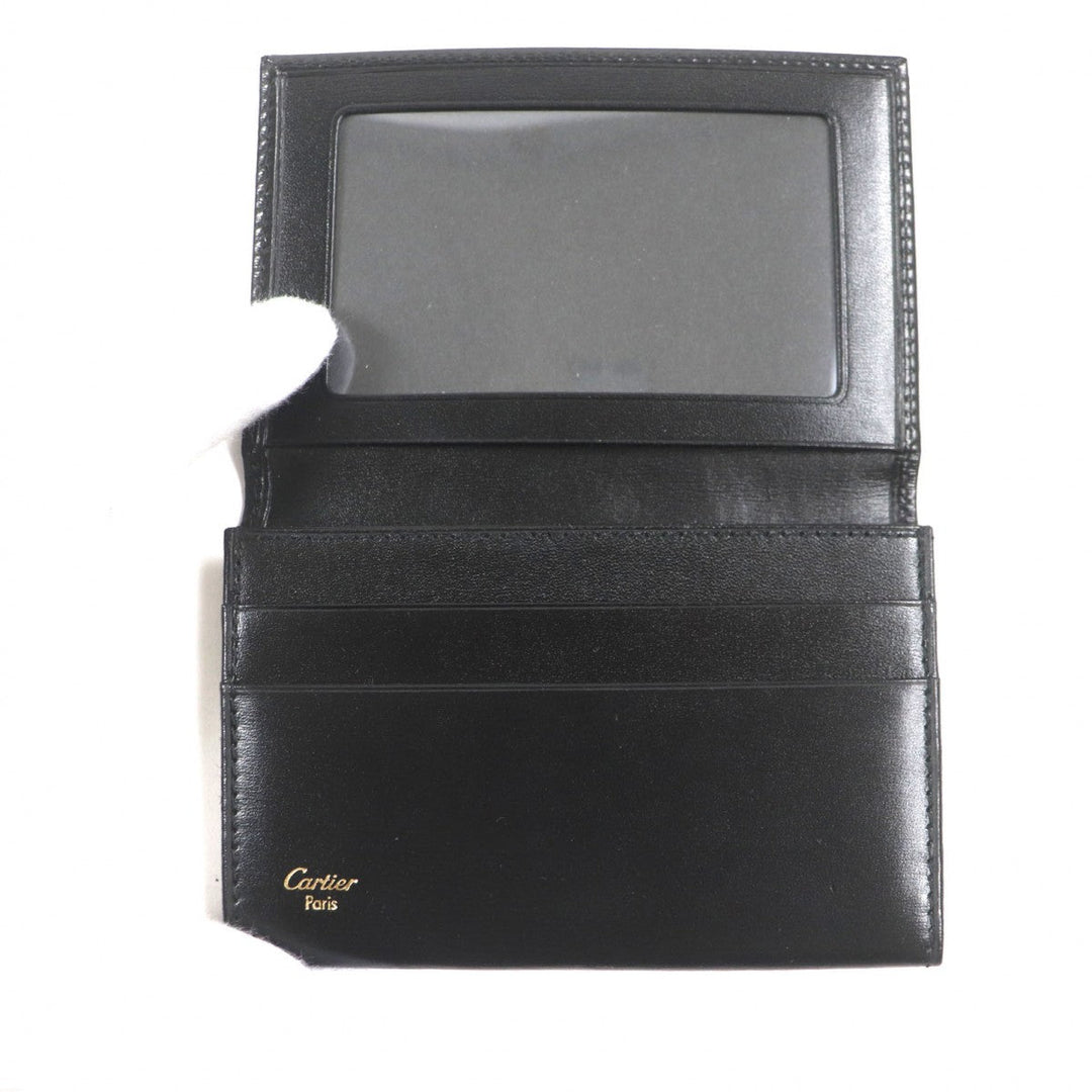 CARTIER name card holder L3000132 leather black Pasha