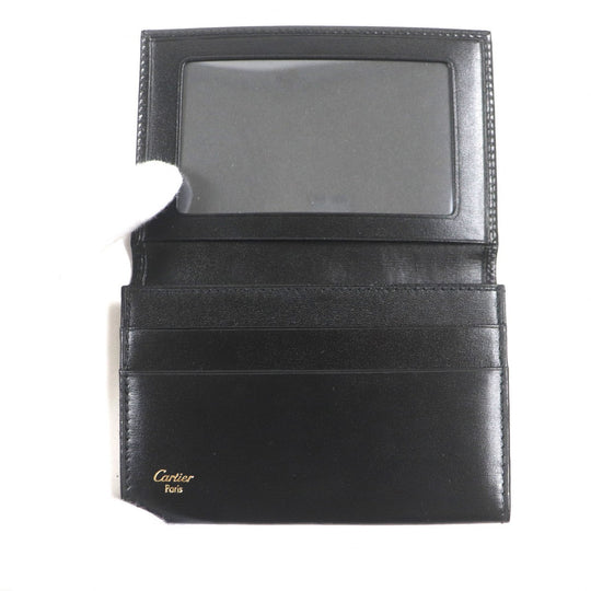CARTIER name card holder L3000132 leather black Pasha