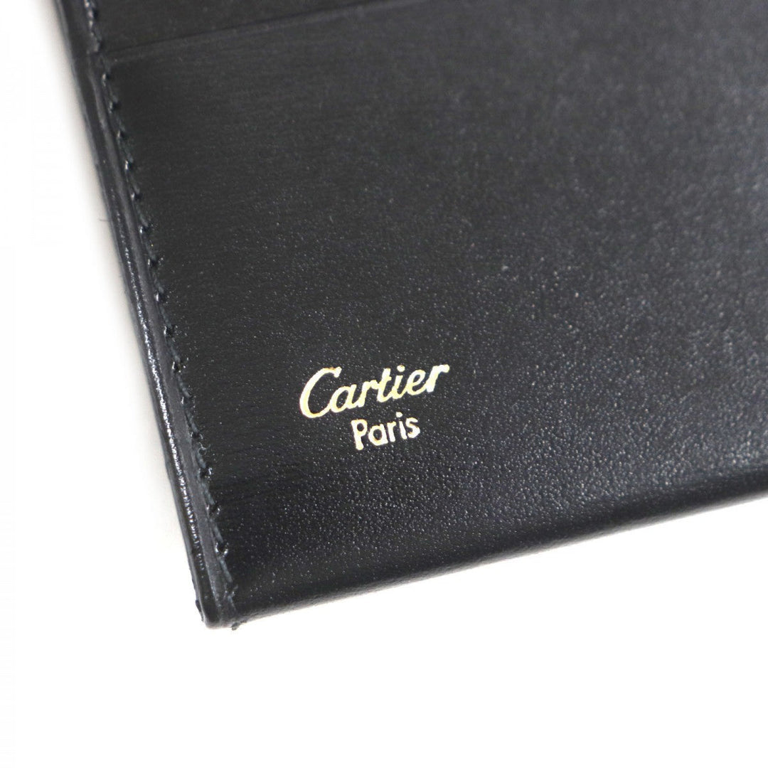 CARTIER name card holder L3000132 leather black Pasha