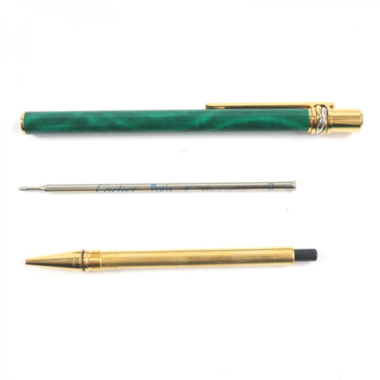CARTIER Ballpoint pen ST150046 Gold Plated Green gold Trinity Malachite mens(Unisex) Used Authentic