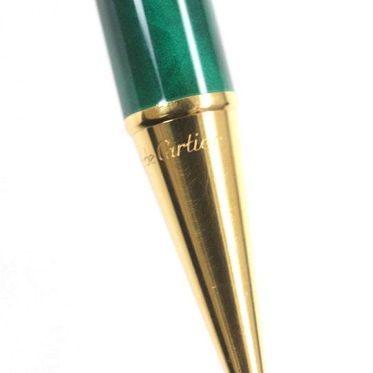 CARTIER Ballpoint pen ST150046 Gold Plated Green gold Trinity Malachite mens(Unisex) Used Authentic