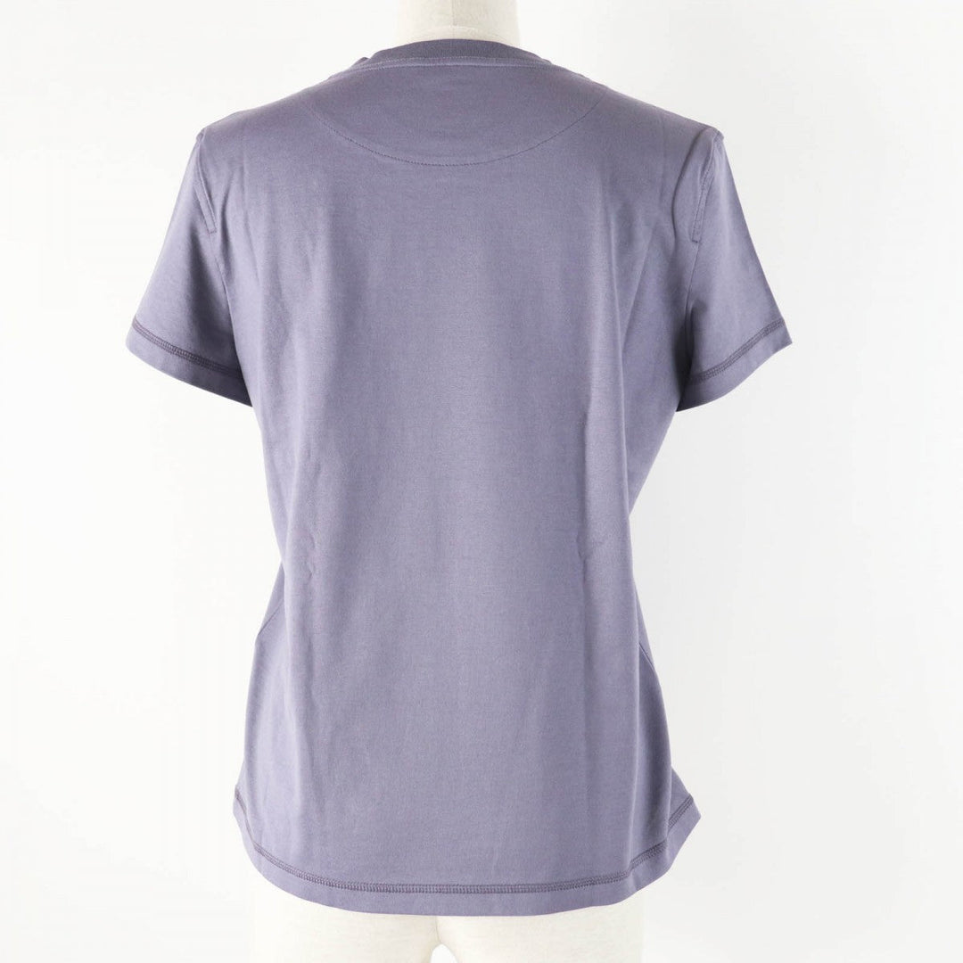 HERMES Short sleeve T-shirt 4H4643DA Main: 100% cotton, part: 98% cotton, part: 2% polyurethane Gris Nuage Cartouche Mall Women 36 Used Authentic