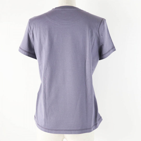 HERMES Short sleeve T-shirt 4H4643DA Main: 100% cotton, part: 98% cotton, part: 2% polyurethane Gris Nuage Cartouche Mall Women 36 Used Authentic