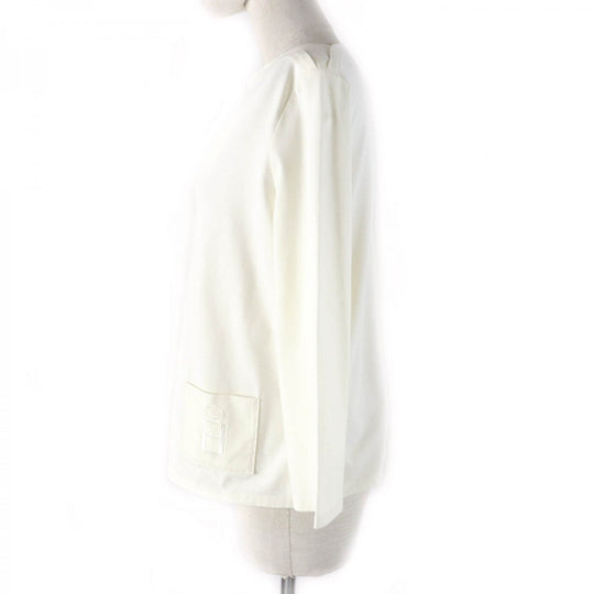 HERMES Cut Main: 100% cotton, some parts: 70% rayon, some parts: 30% polyester off white Women 36 Used Authentic