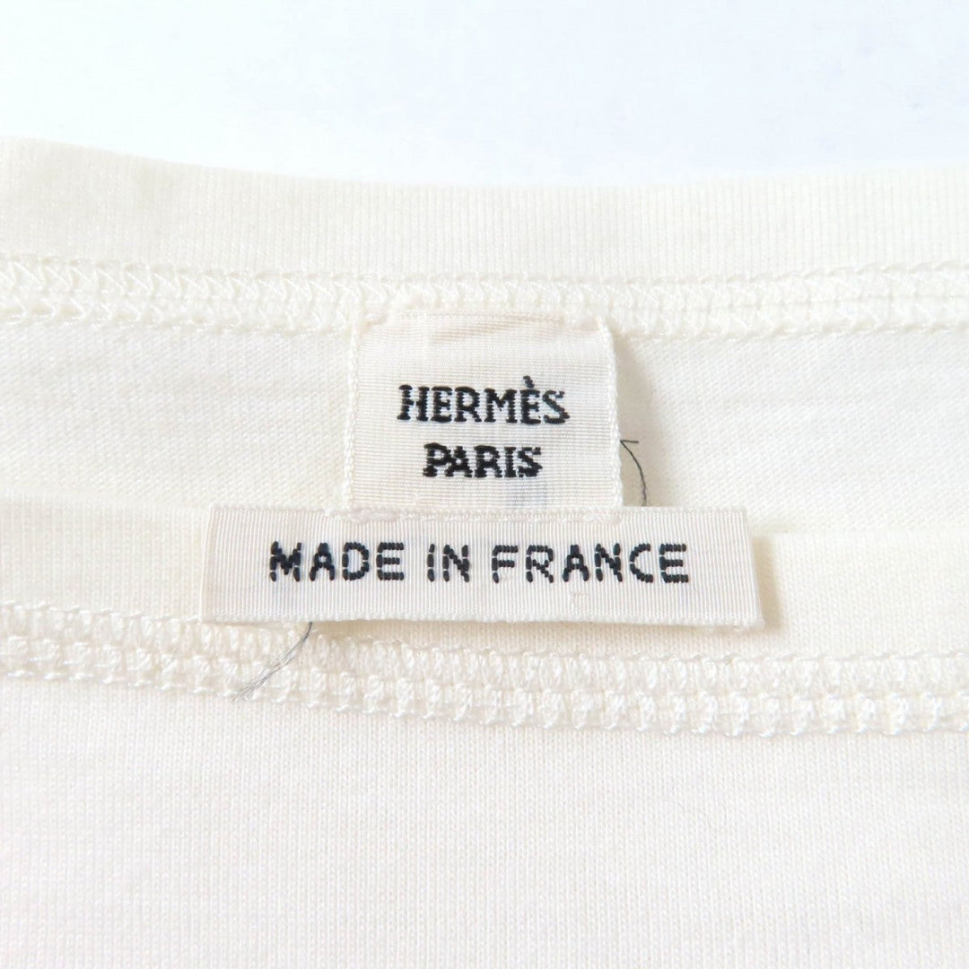 HERMES Cut Main: 100% cotton, some parts: 70% rayon, some parts: 30% polyester off white Women 36 Used Authentic