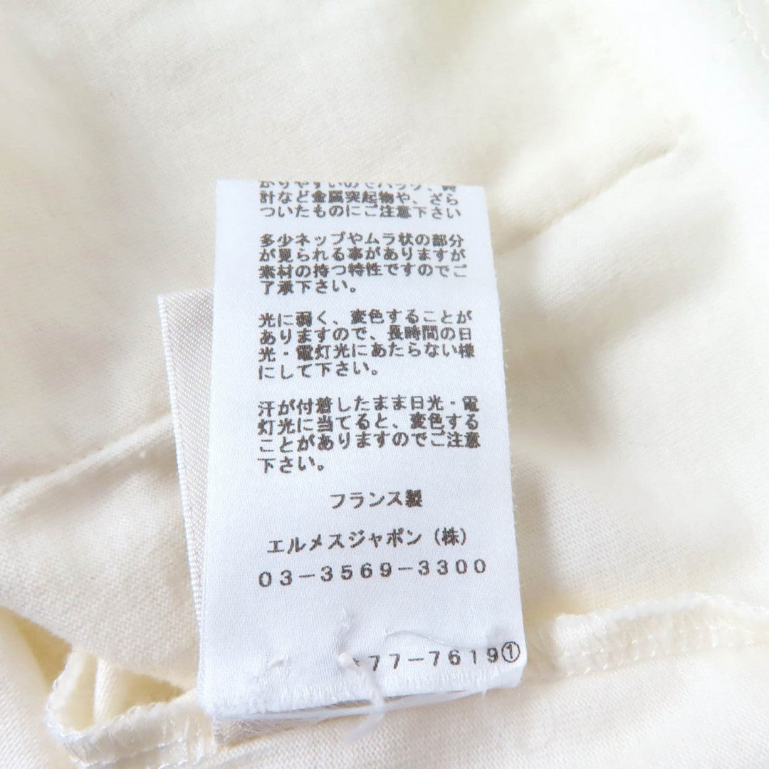 HERMES Cut Main: 100% cotton, some parts: 70% rayon, some parts: 30% polyester off white Women 36 Used Authentic
