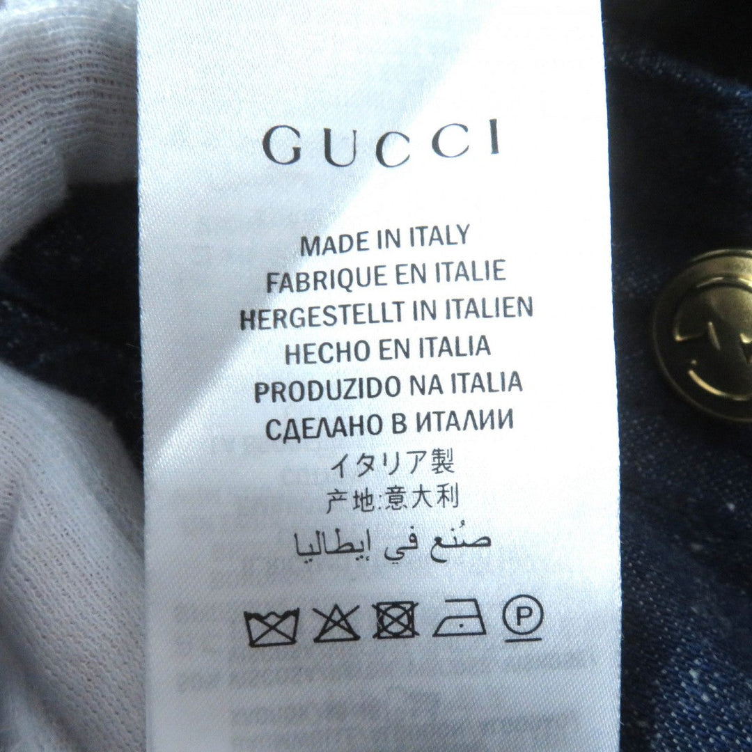 GUCCI skirt 521009 Outer: 100% cotton, some parts: 50% cotton, some parts: 50% rayon, some parts: 100% polyester Indigo blue Women 38 Used Authentic