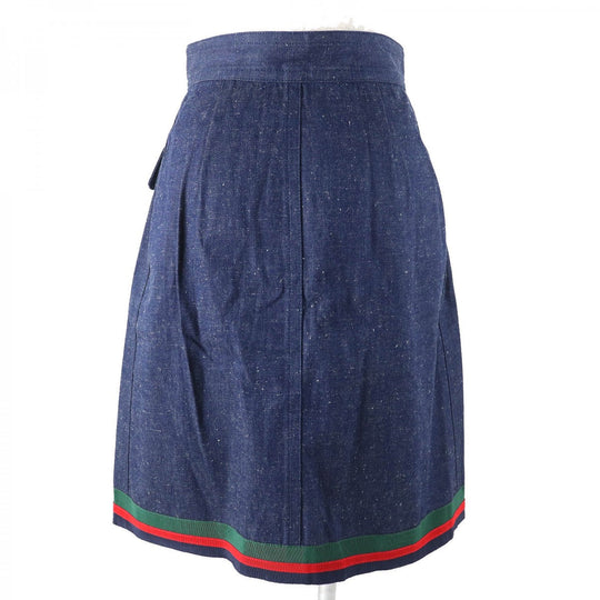 GUCCI skirt 521009 Outer: 100% cotton, some parts: 50% cotton, some parts: 50% rayon, some parts: 100% polyester Indigo blue Women 38 Used Authentic