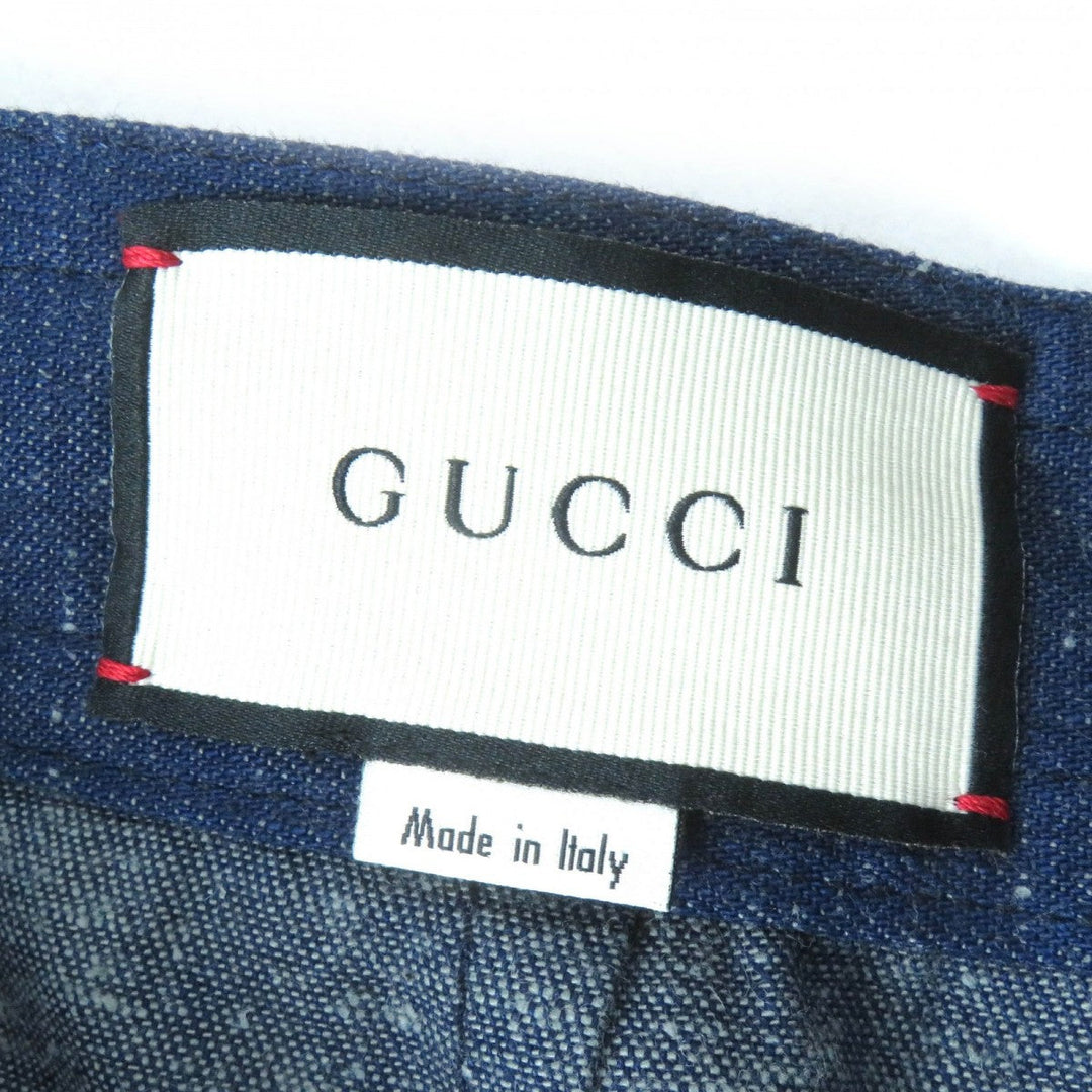GUCCI skirt 521009 Outer: 100% cotton, some parts: 50% cotton, some parts: 50% rayon, some parts: 100% polyester Indigo blue Women 38 Used Authentic