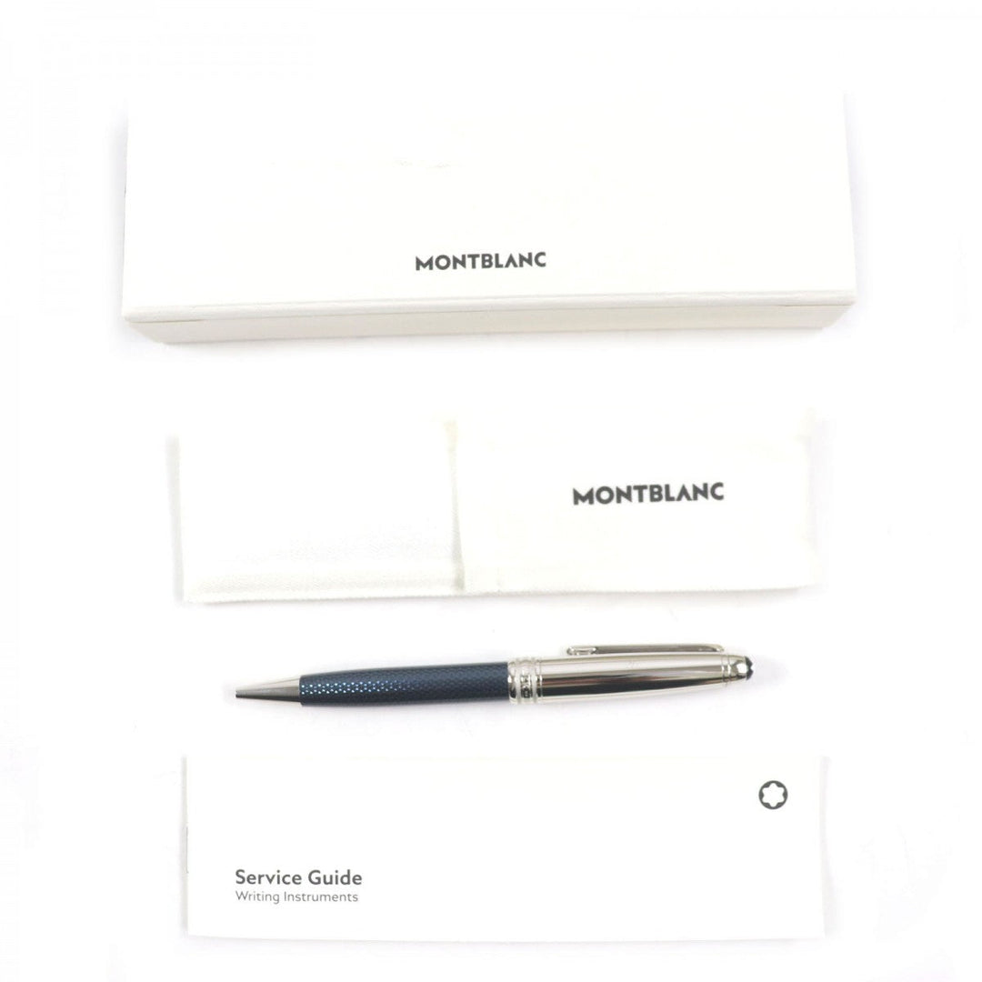 MONTBLANC Ballpoint pen Gold Platedx resin Silver blue Meisterstck Solitaire Due Blue Hour Classic mens Used Authentic