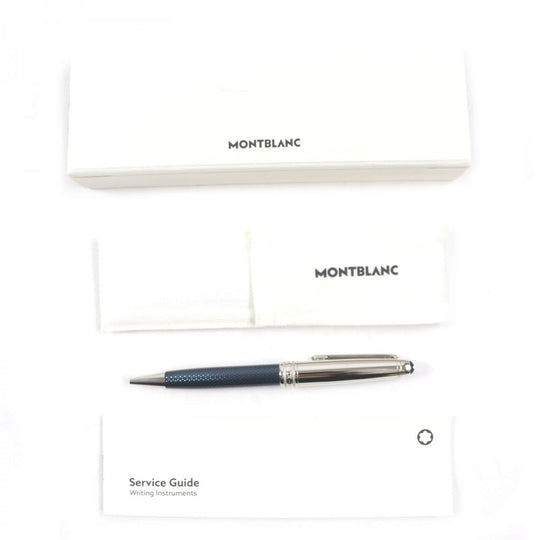 MONTBLANC Ballpoint pen Gold Platedx resin Silver blue Meisterstck Solitaire Due Blue Hour Classic mens Used Authentic