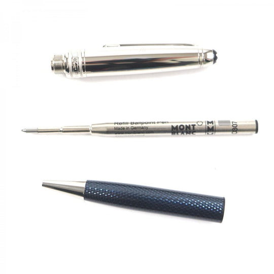 MONTBLANC Ballpoint pen Gold Platedx resin Silver blue Meisterstck Solitaire Due Blue Hour Classic mens Used Authentic