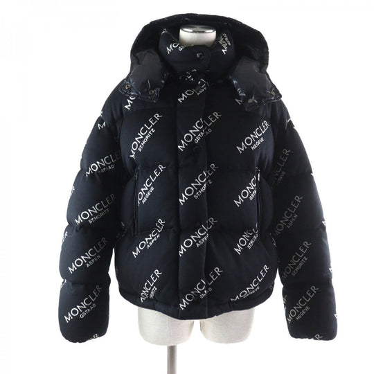 MONCLER Down jacket Outer: 100% cotton, Lining: 100% nylon, Part: 100% nylon, Part: 100% nylon, Filling: 90% down black CAILLE Women Used Authentic