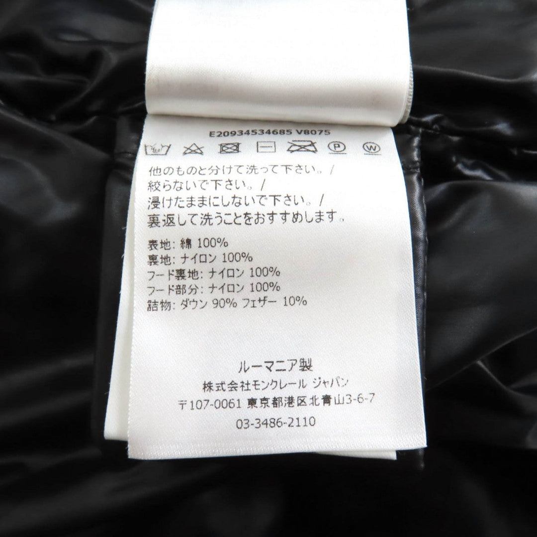 MONCLER Down jacket Outer: 100% cotton, Lining: 100% nylon, Part: 100% nylon, Part: 100% nylon, Filling: 90% down black CAILLE Women Used Authentic