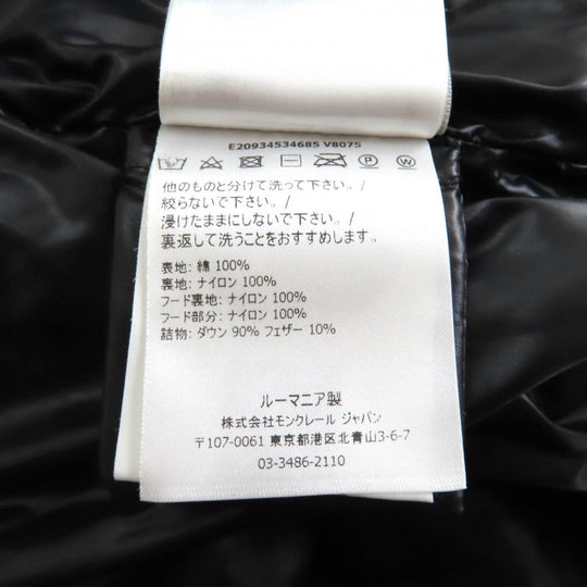 MONCLER Down jacket Outer: 100% cotton, Lining: 100% nylon, Part: 100% nylon, Part: 100% nylon, Filling: 90% down black CAILLE Women Used Authentic