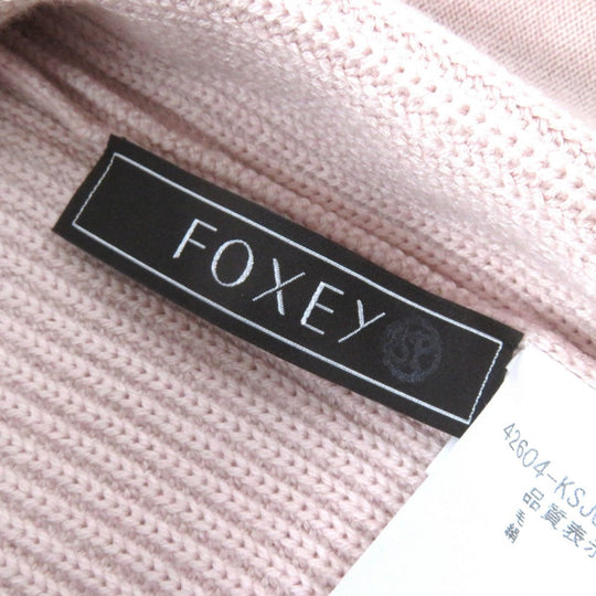 FOXEY cardigan 42604 Main: 70% wool, Main: 30% silk Antique beige Robin Women 40 Used Authentic