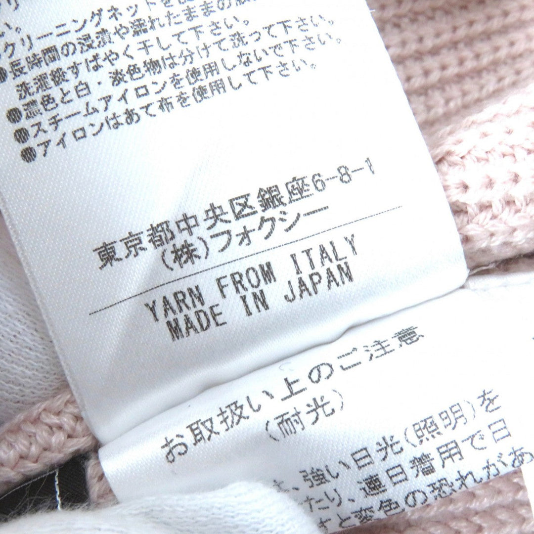 FOXEY cardigan 42604 Main: 70% wool, Main: 30% silk Antique beige Robin Women 40 Used Authentic