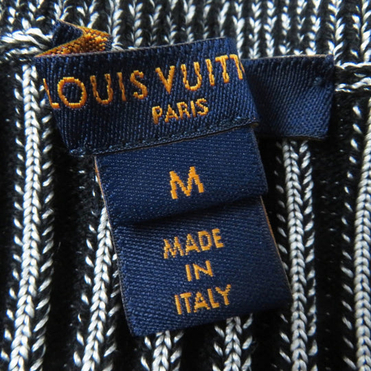 LOUIS VUITTON cardigan Outer material: 47% rayon, 45% wool, 7% nylon, 1% polyurethane Black Grey Trumpet Sleeve Women M Used Authentic