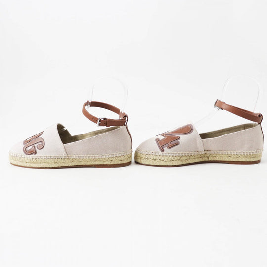 HERMES Slip-on Main: Toile H, Part: Calf leather NOISETTE GOLD Indirizzo Women 37 Used Authentic