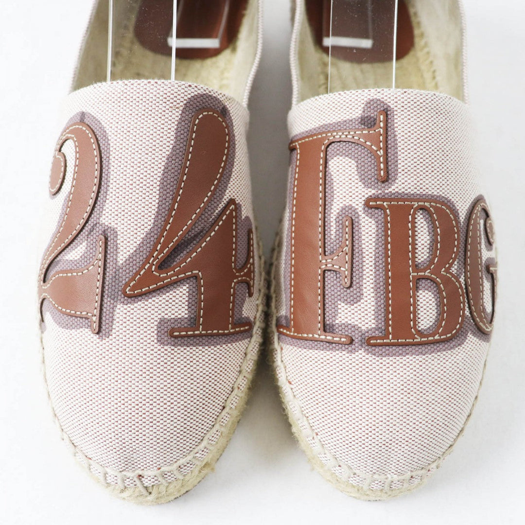 HERMES Slip-on Main: Toile H, Part: Calf leather NOISETTE GOLD Indirizzo Women 37 Used Authentic