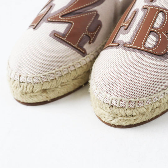 HERMES Slip-on Main: Toile H, Part: Calf leather NOISETTE GOLD Indirizzo Women 37 Used Authentic