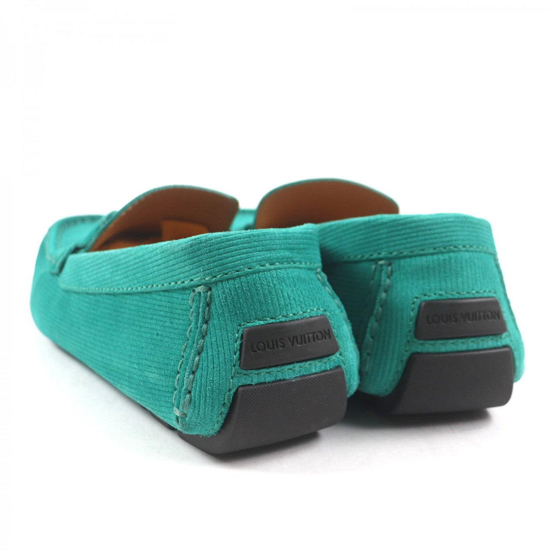 LOUIS VUITTON Flat shoes Main: Suede leather green Monte Carlo Line mens 9.5 Used Authentic