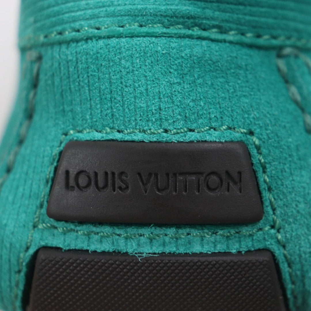LOUIS VUITTON Flat shoes Main: Suede leather green Monte Carlo Line mens 9.5 Used Authentic