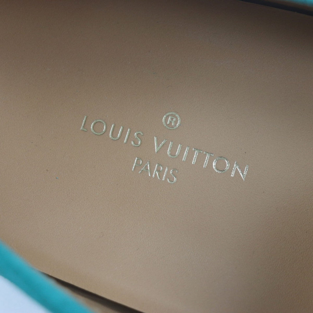 LOUIS VUITTON Flat shoes Main: Suede leather green Monte Carlo Line mens 9.5 Used Authentic