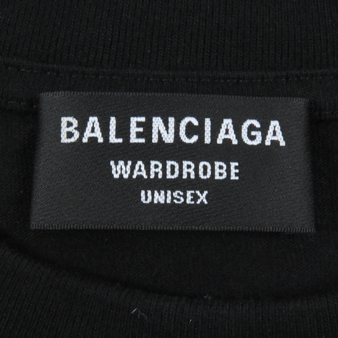 BALENCIAGA Short sleeve T-shirt 612966 cotton black mens XS Used Authentic