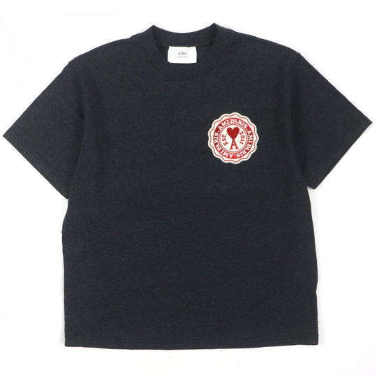 AMI Paris Short sleeve T-shirt UTS011.717 cotton Dark gray mens XS Used Authentic