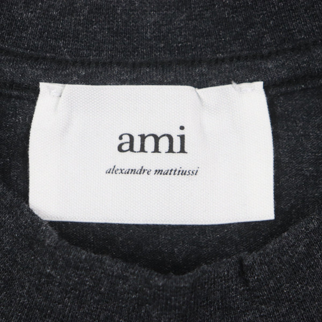 AMI Paris Short sleeve T-shirt UTS011.717 cotton Dark gray mens XS Used Authentic
