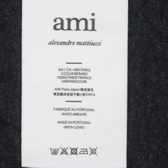AMI Paris Short sleeve T-shirt UTS011.717 cotton Dark gray mens XS Used Authentic