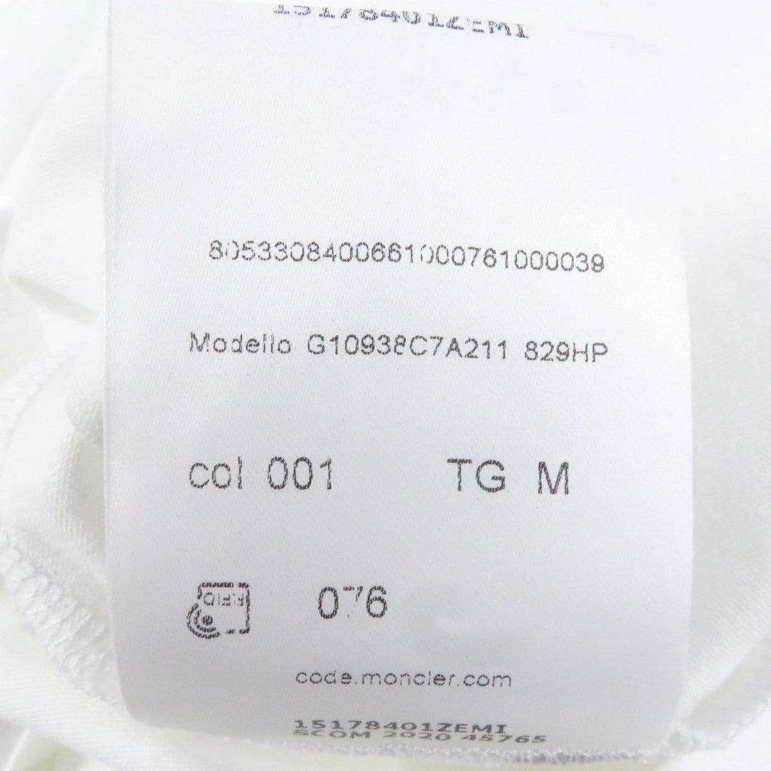 MONCLER Short sleeve T-shirt Main: 100% cotton white MAGLIA GIROCOLLO mens M Used Authentic